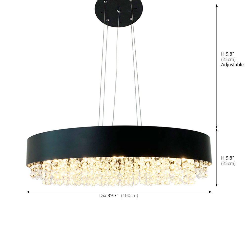 Black Round Crystal Chandelier