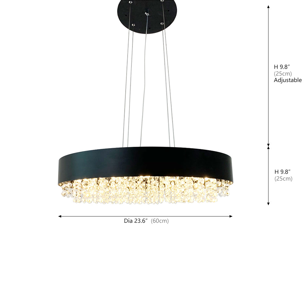 Black Round Crystal Chandelier