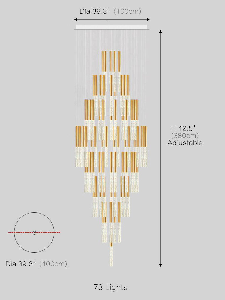 Crystal Column Staircase Pendant Light