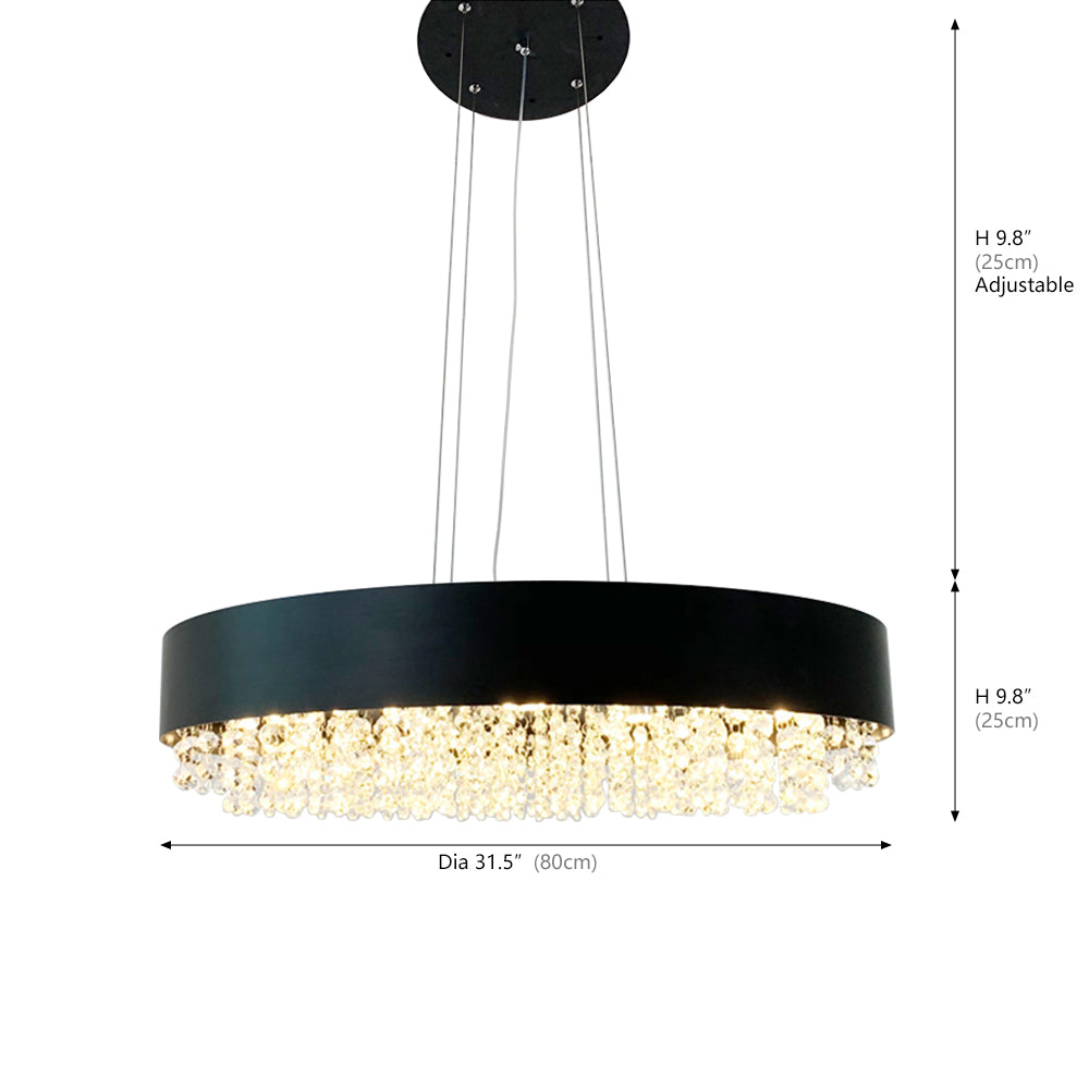 Black Round Crystal Chandelier