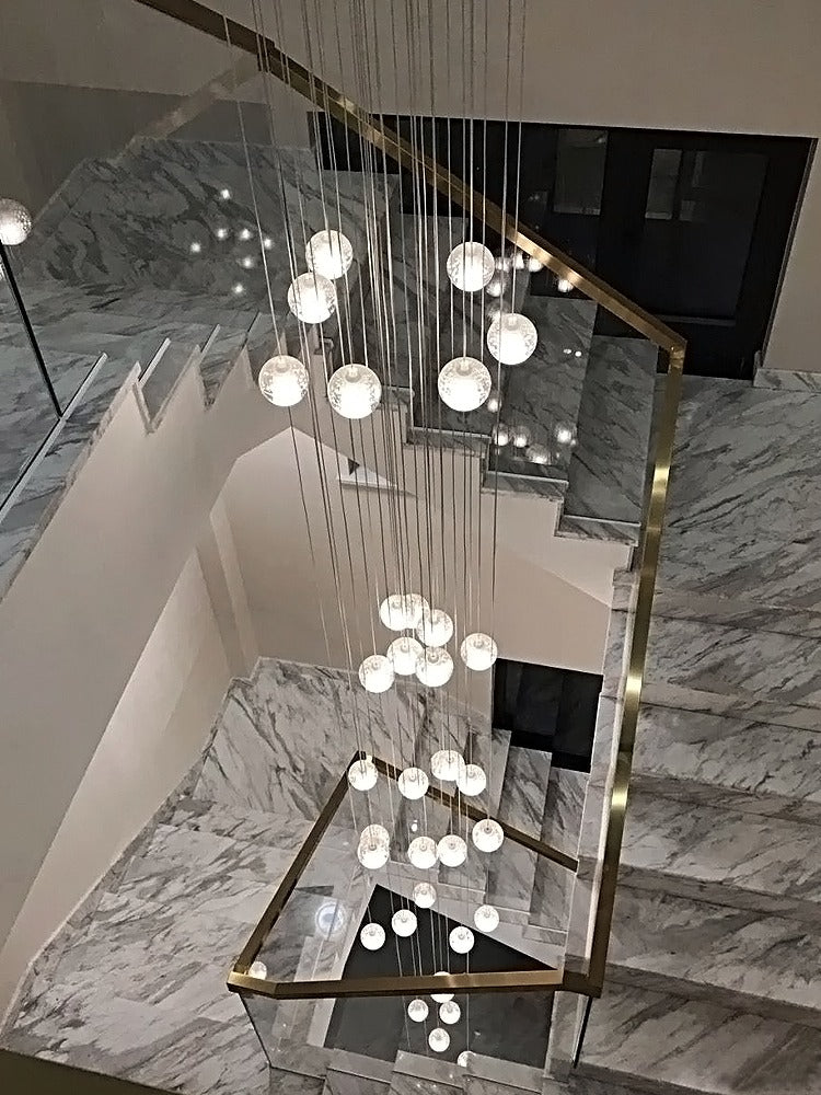 Crystal Bubble Ball Staircase Pendant Light