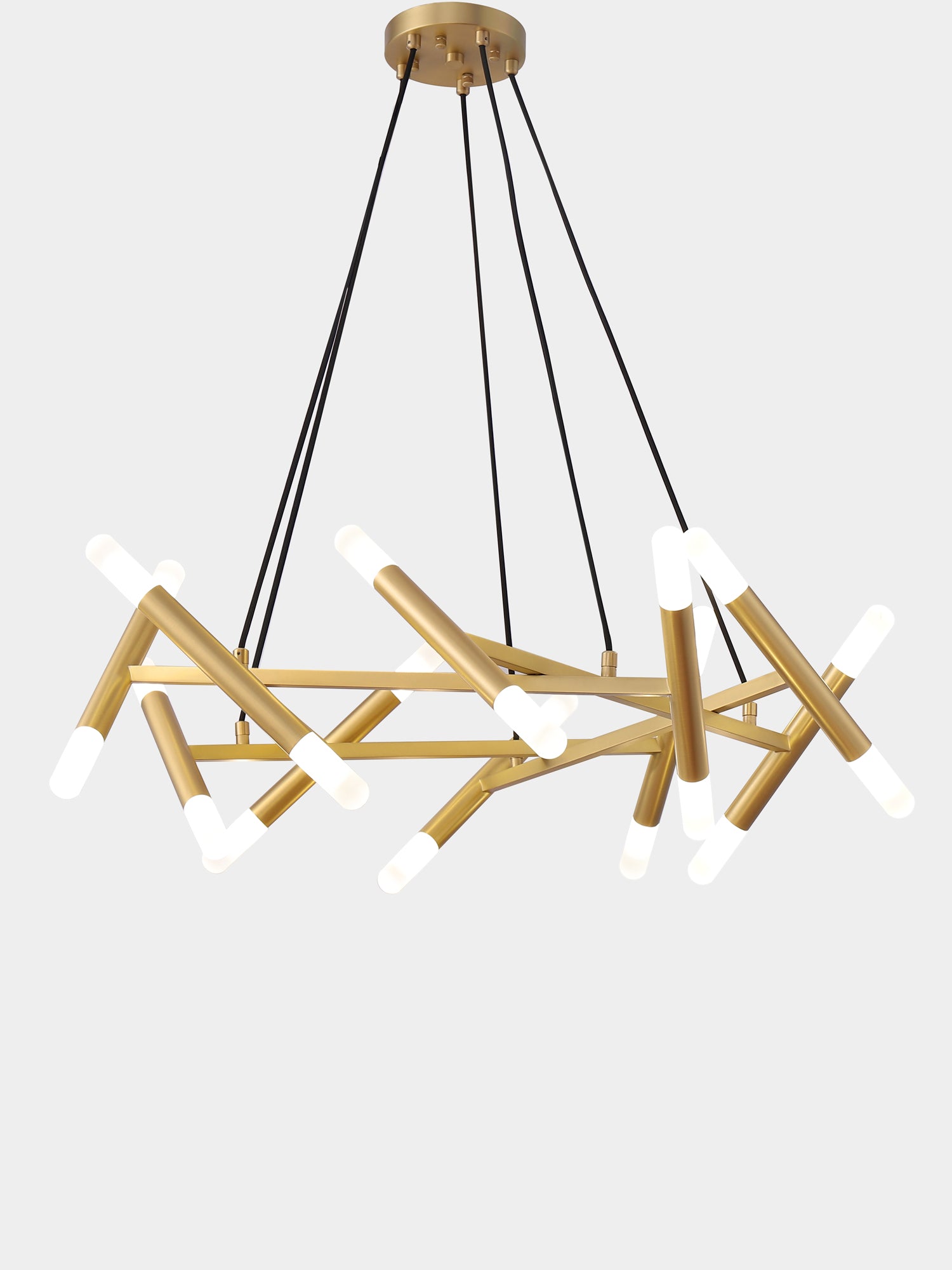 Brass Tube Chandelier