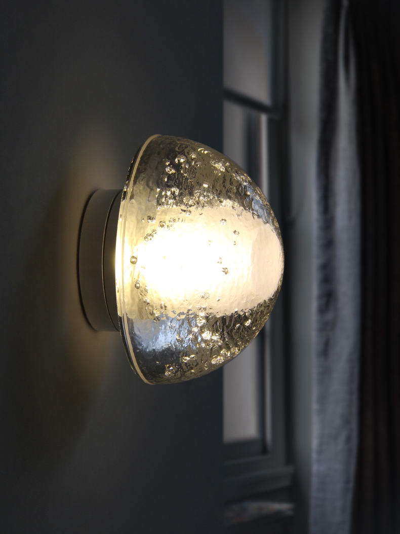 Bubble Glass Wall Sconce Cast Half Sphere Wall Light