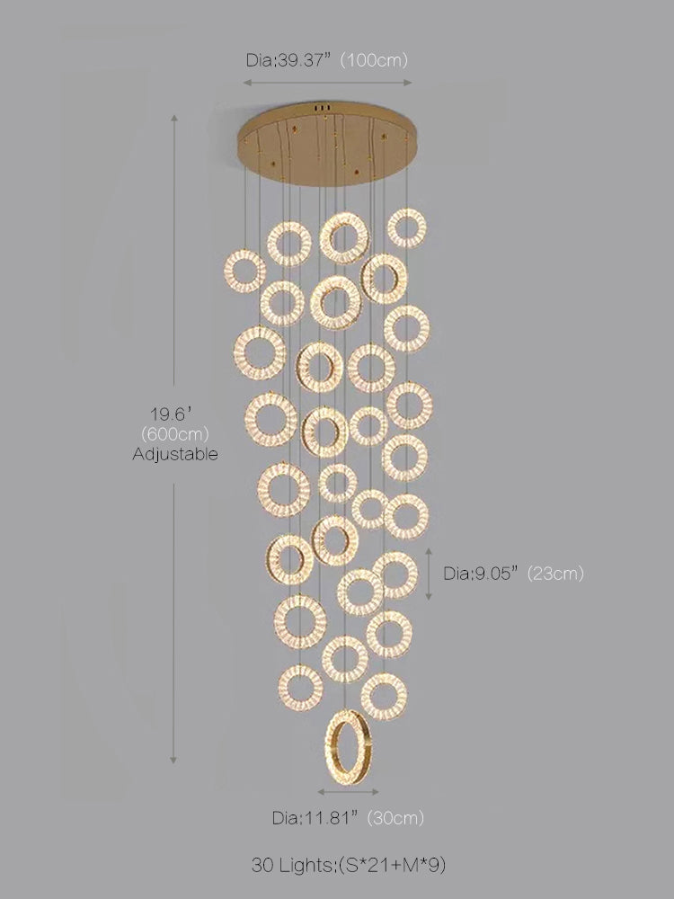 Circle Decorative Crystal Chandelier