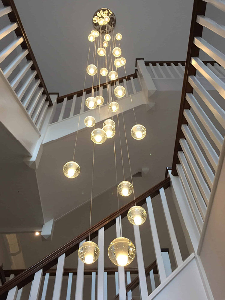 Crystal Bubble Ball Staircase Pendant Light