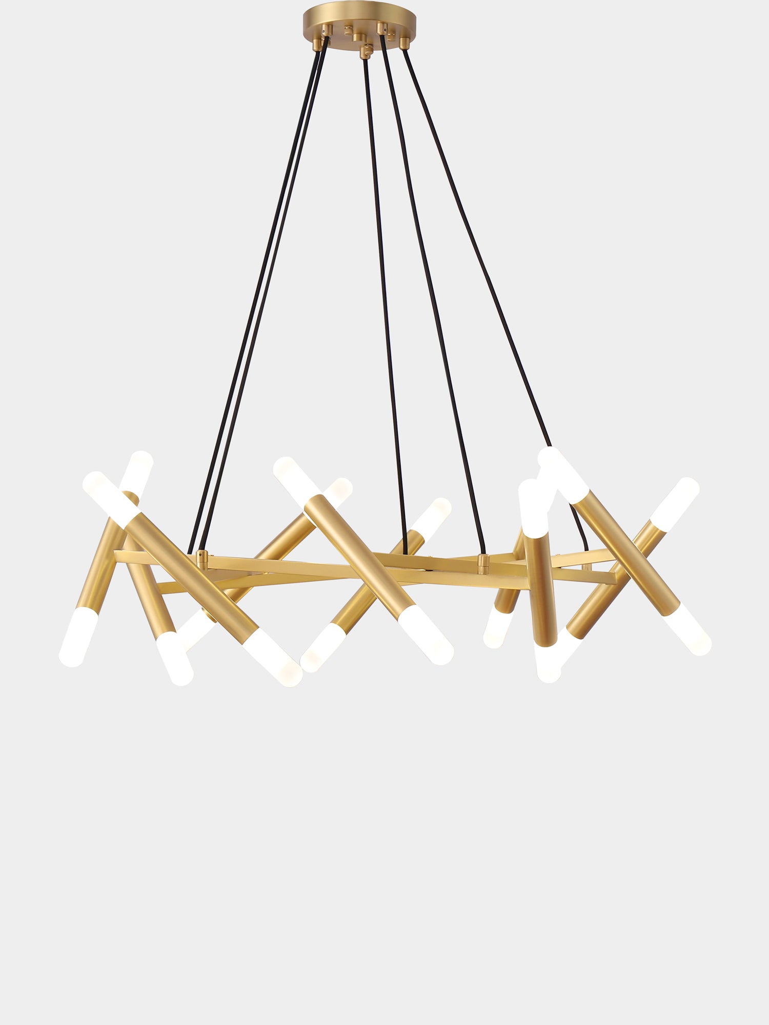 Brass Tube Chandelier