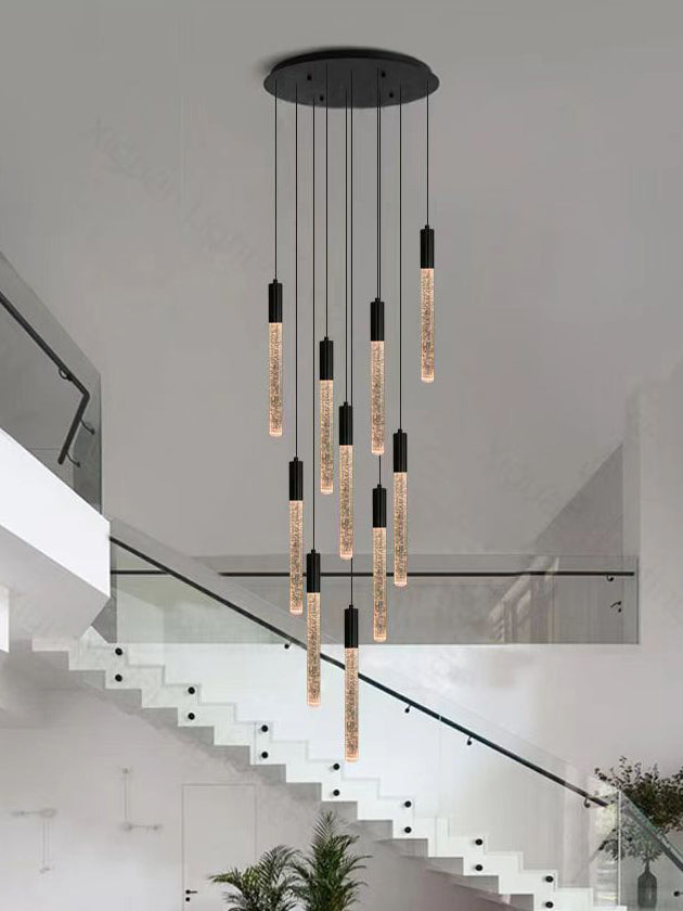 Crystal Bubble Column Pendant Light