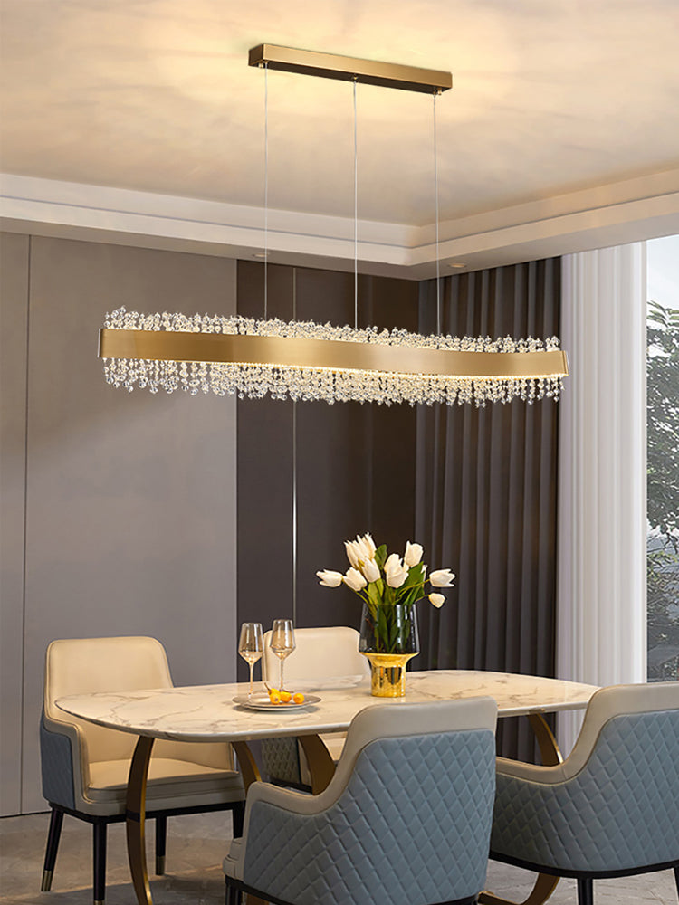 Luxury Linear Crystal Chandelier