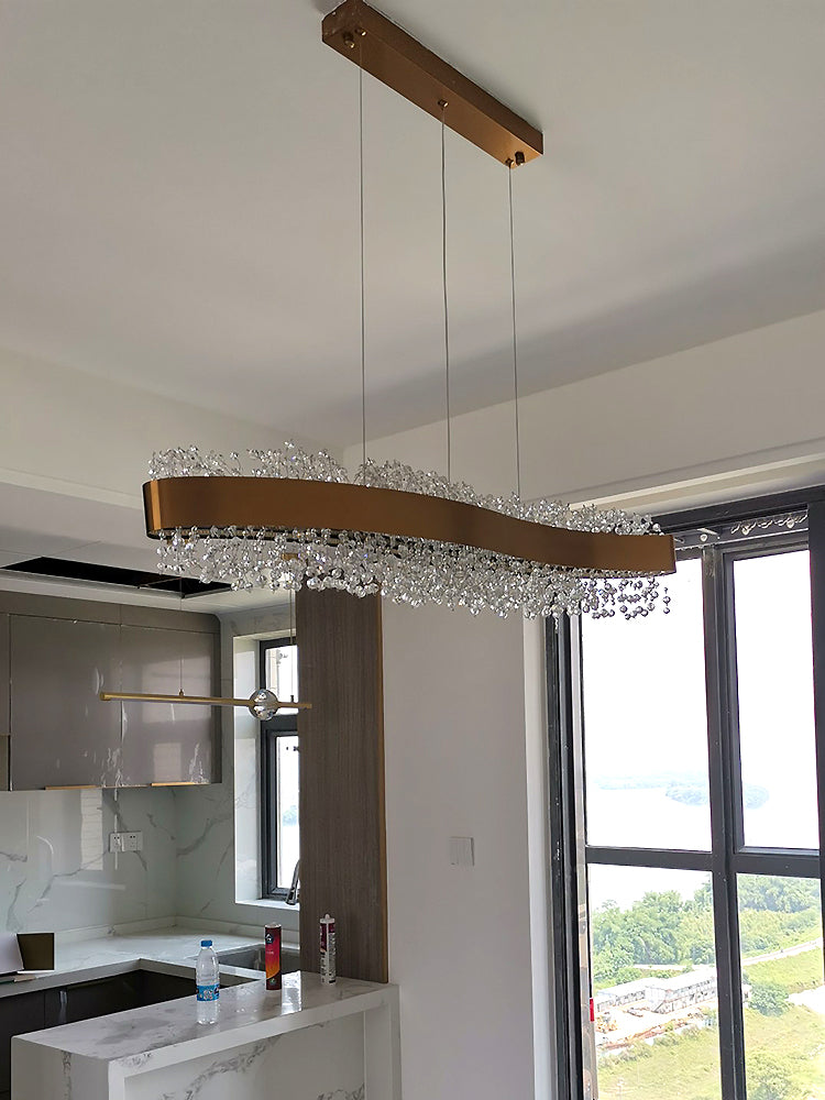 Luxury Linear Crystal Chandelier