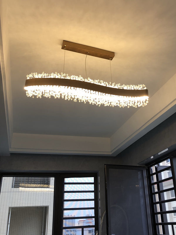 Luxury Linear Crystal Chandelier