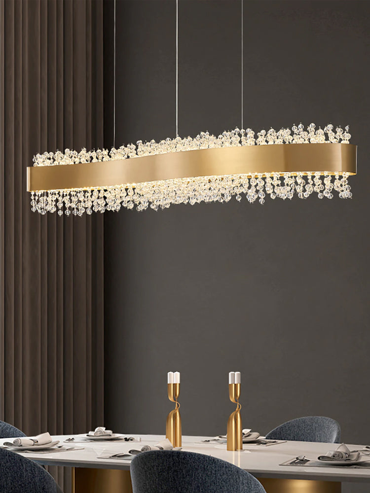 Luxury Linear Crystal Chandelier