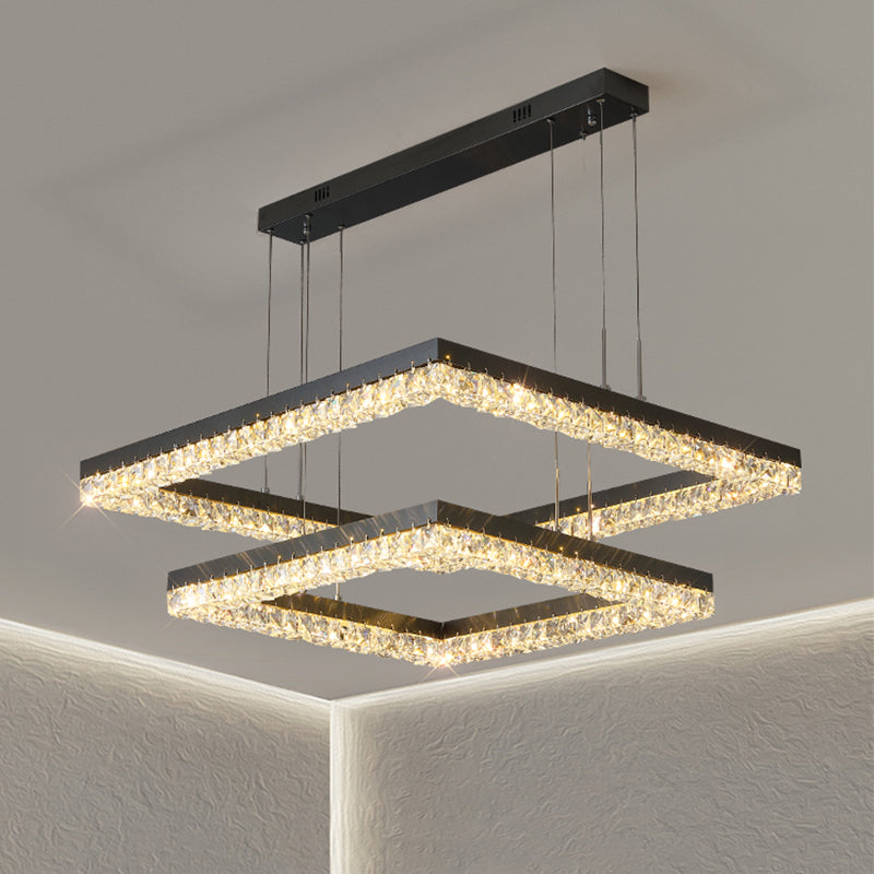 Black Square Crystal Chandelier