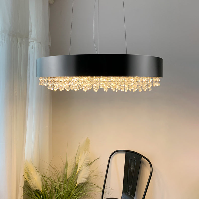 Modern Round Bead String Crystal Chandelier