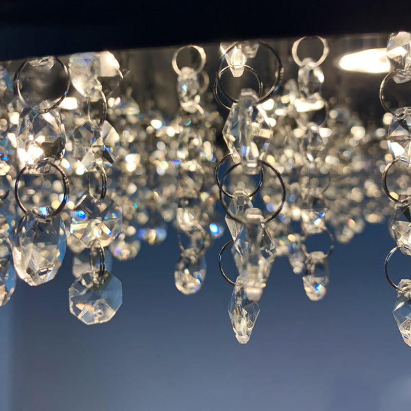 Modern Round Bead String Crystal Chandelier