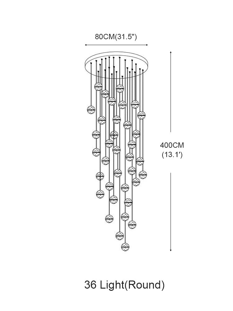 Crystal Bubble Ball Staircase Pendant Light