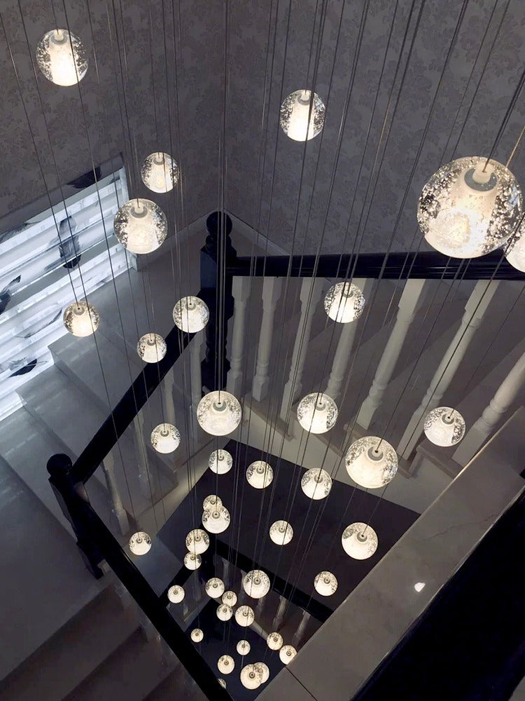 Crystal Bubble Ball Staircase Pendant Light