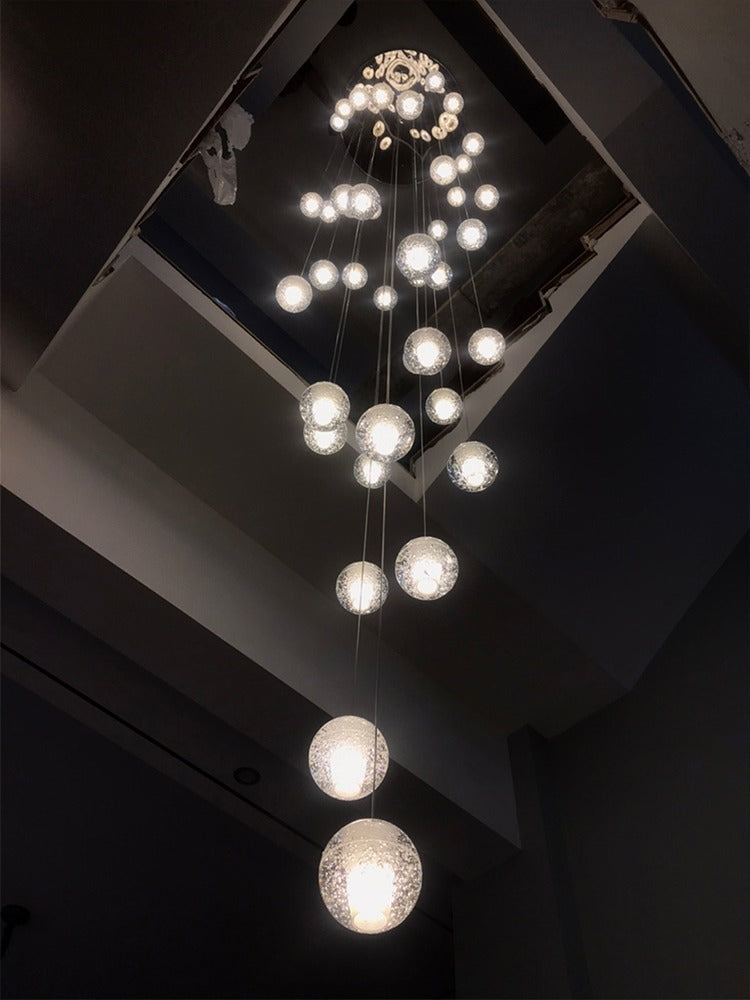 Crystal Bubble Ball Staircase Pendant Light