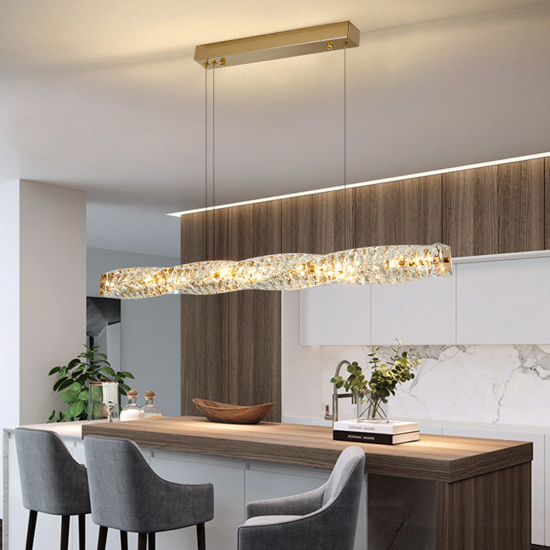 Modern Strip Crystal Pendant Light