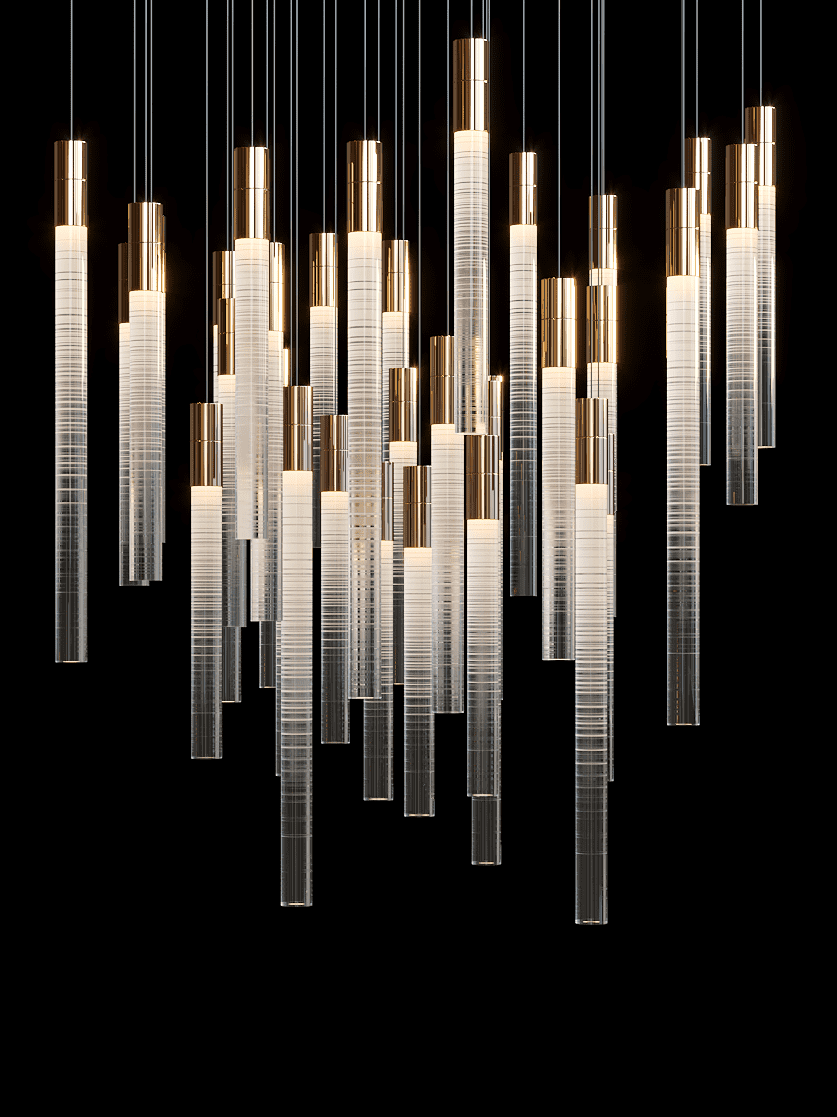 Cylindrical Crystal Chandelier