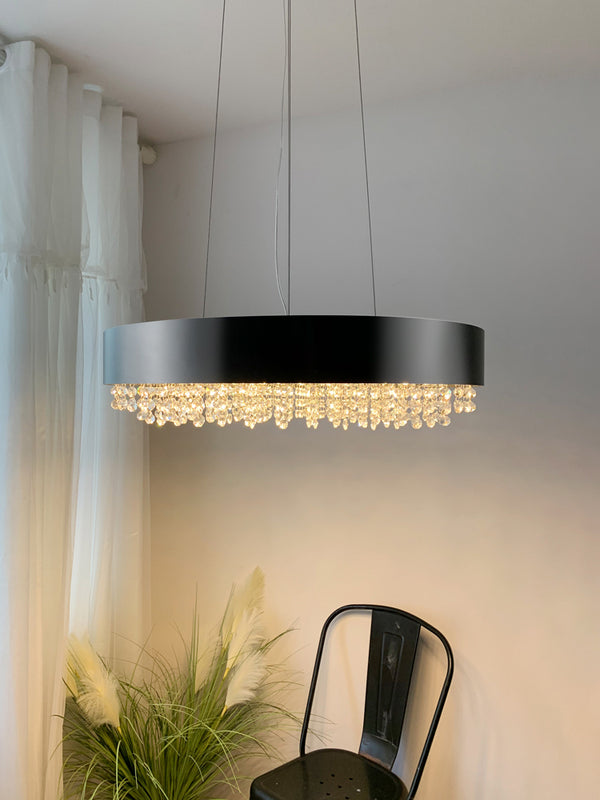 Black Round Crystal Chandelier