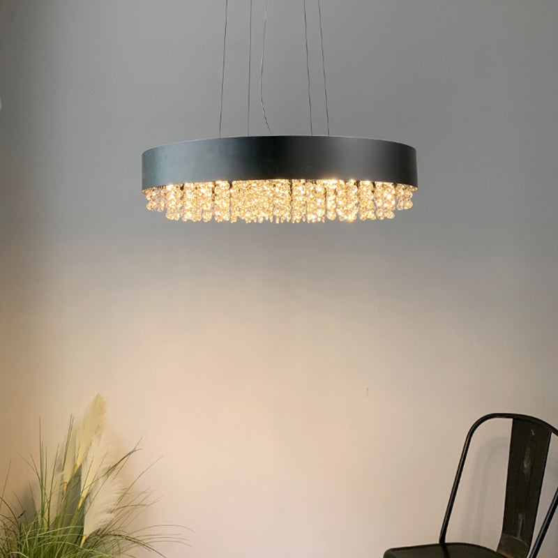 Black Round Crystal Chandelier