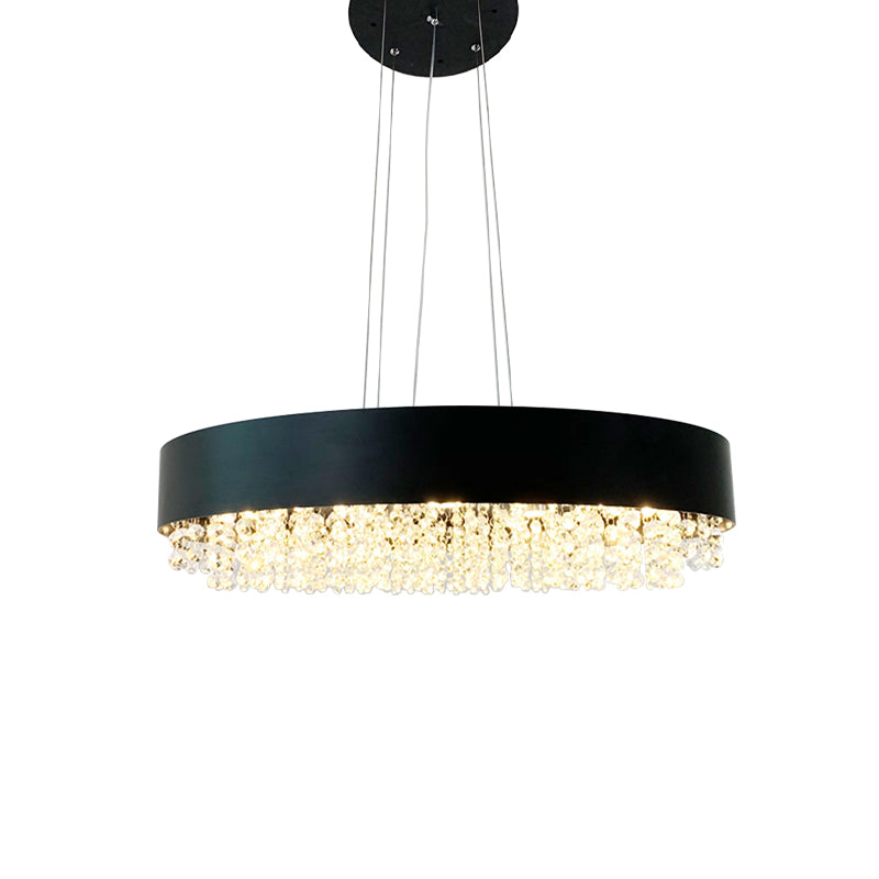 Modern Round Bead String Crystal Chandelier