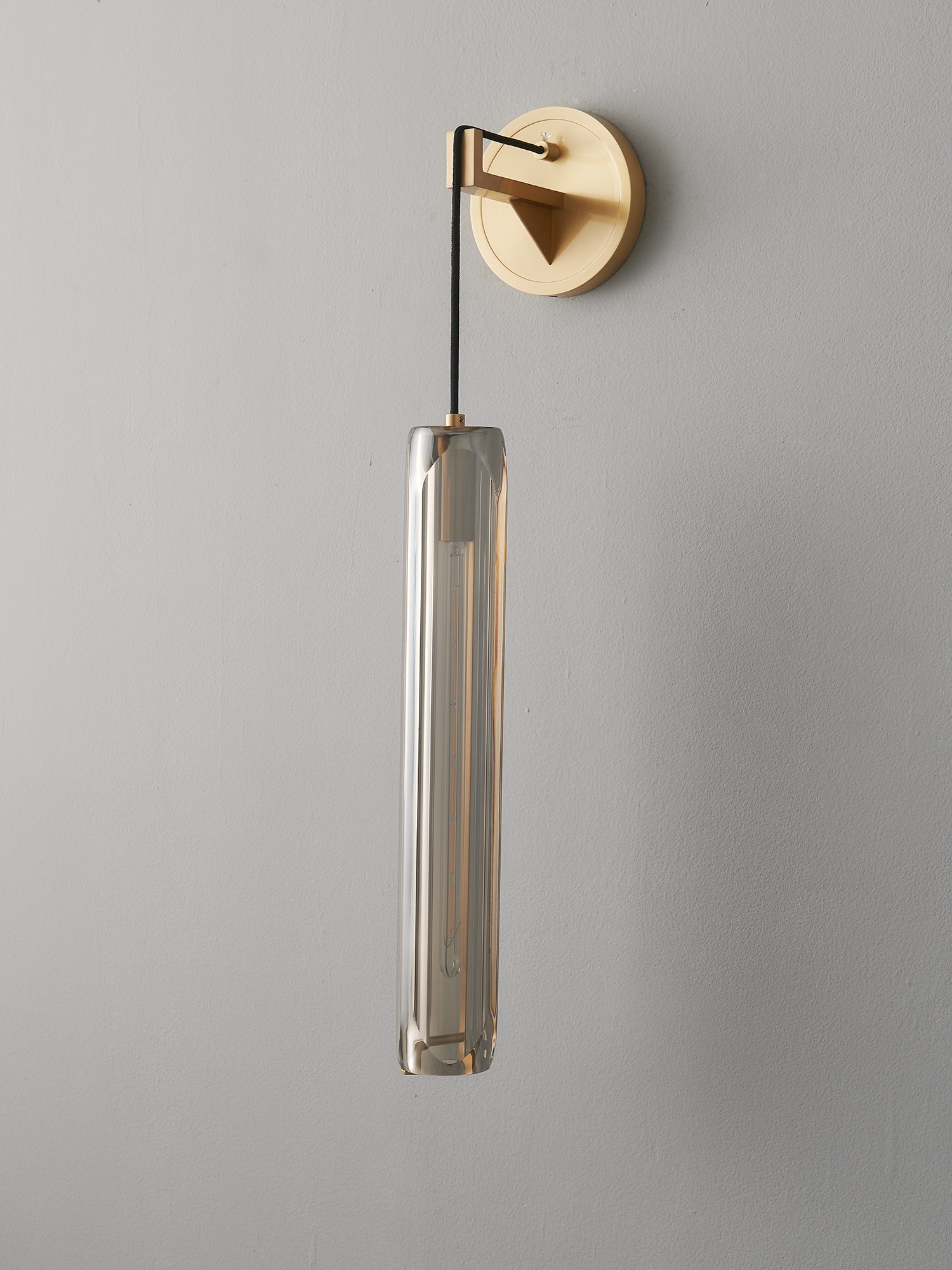 Modern Smoky Crystal Wall Sconce