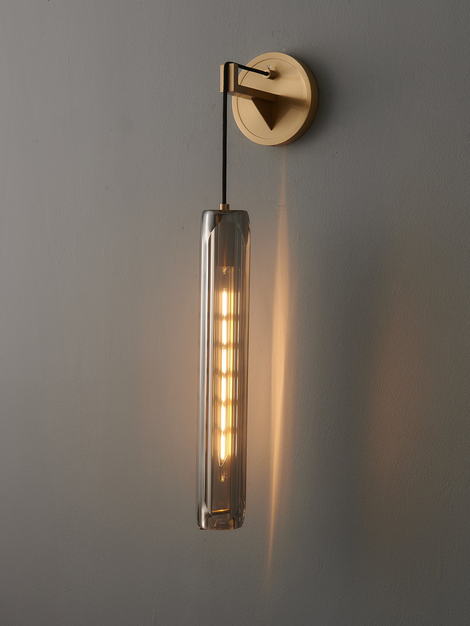 Modern Smoky Crystal Wall Sconce