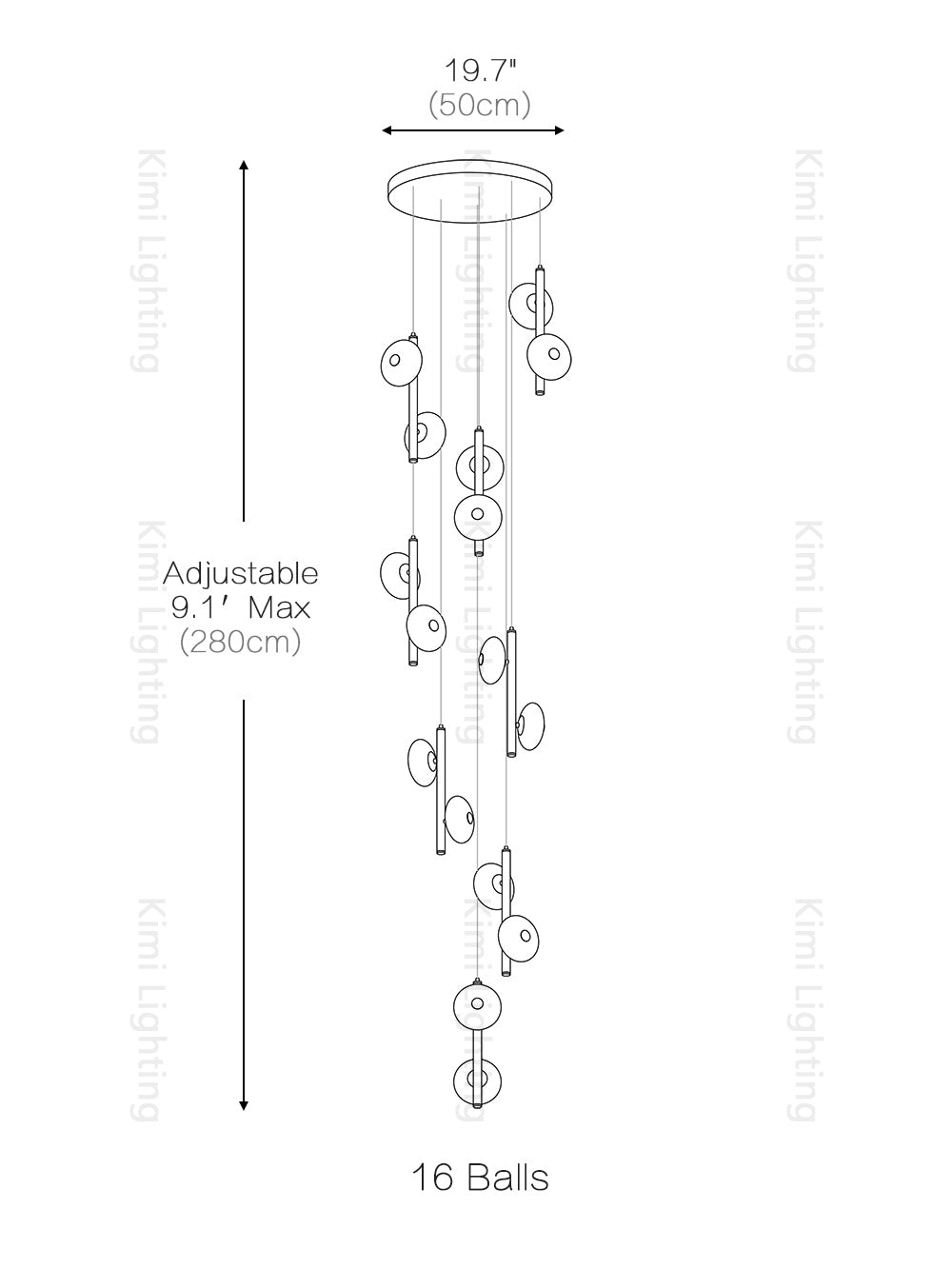 Oval UFO Staircase Pendant Lighting