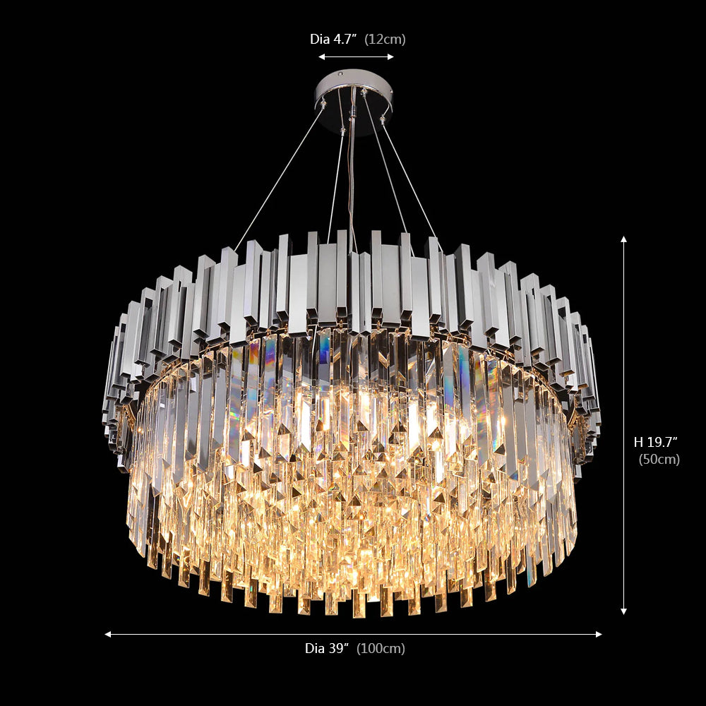 Gio Collection Round Crystal Chandelier