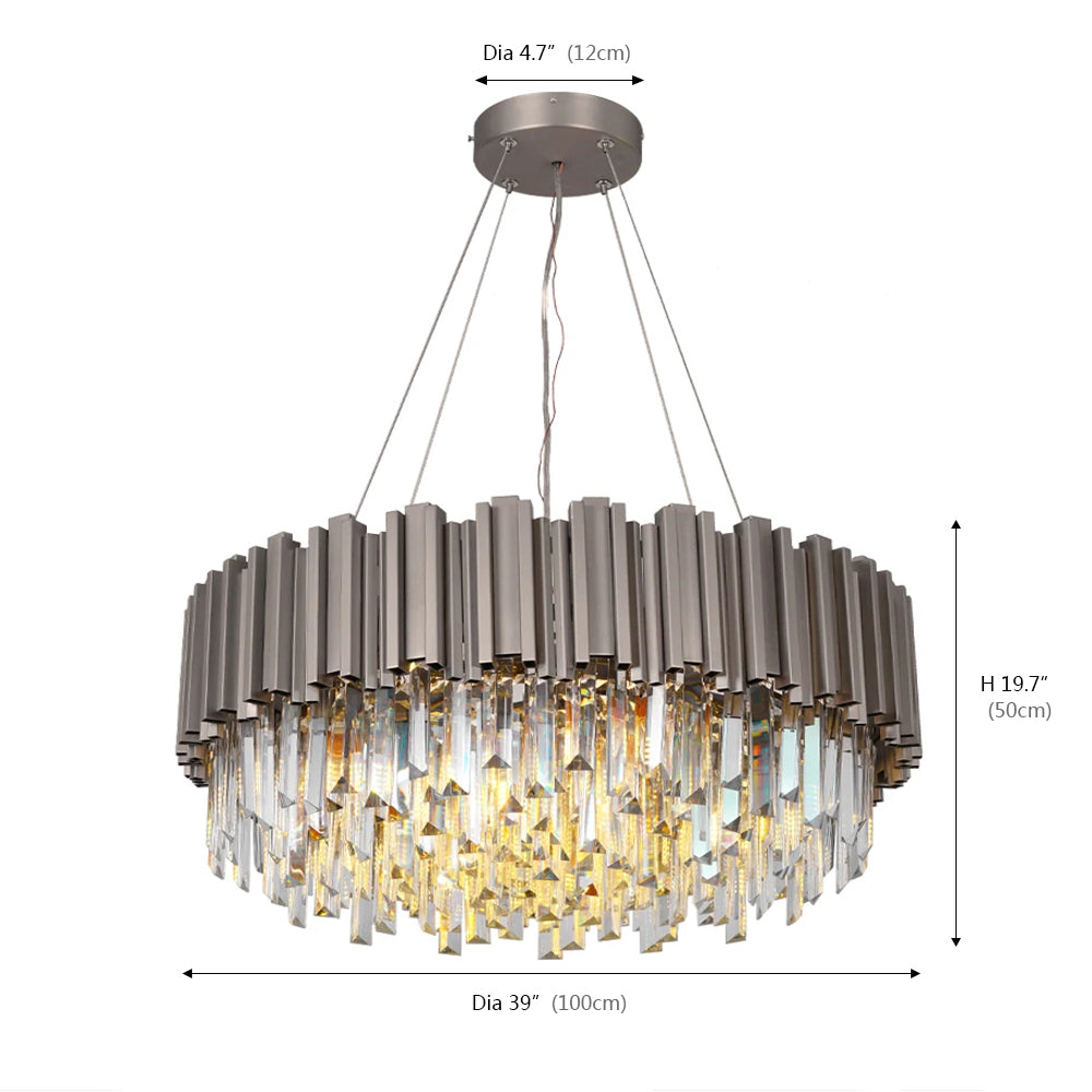 Gio Collection Round Crystal Chandelier