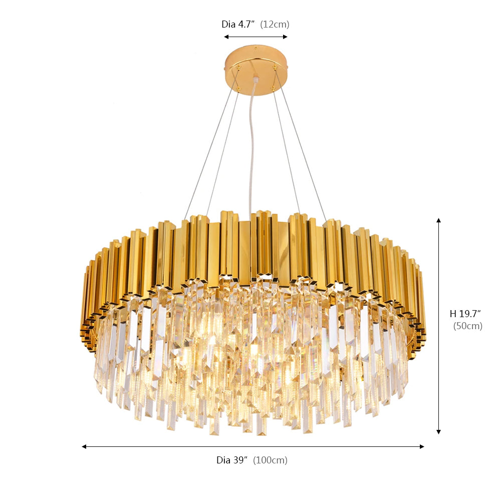 Gio Collection Round Crystal Chandelier