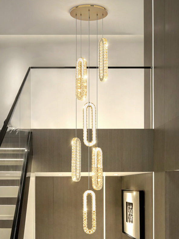 U-Shaped Pendant Crystal Chandelier