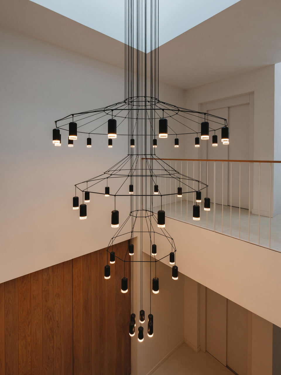 Unique Wireflow Pendant Staircase Long Fixture