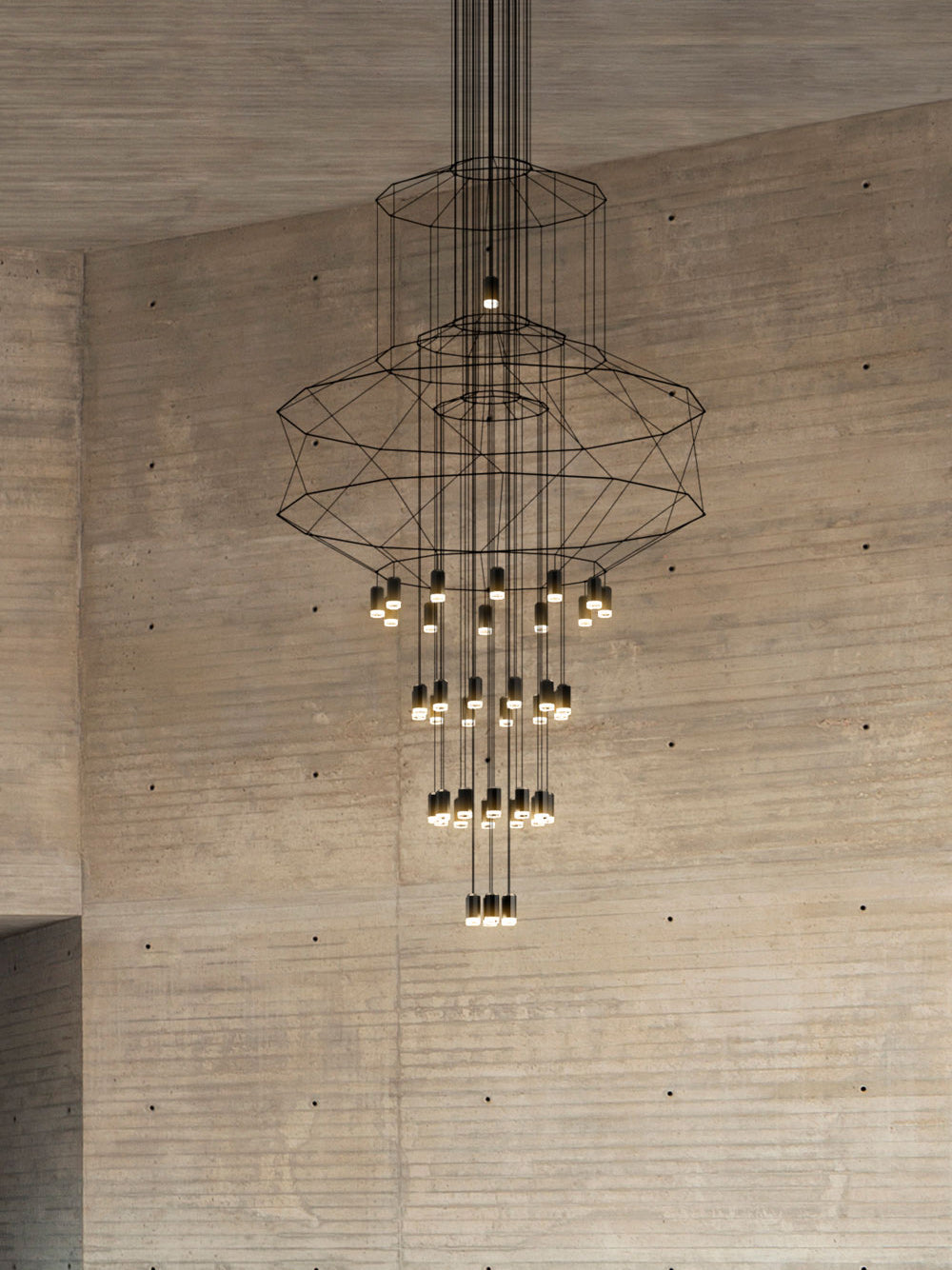 Unique Wireflow Pendant Staircase Long Fixture