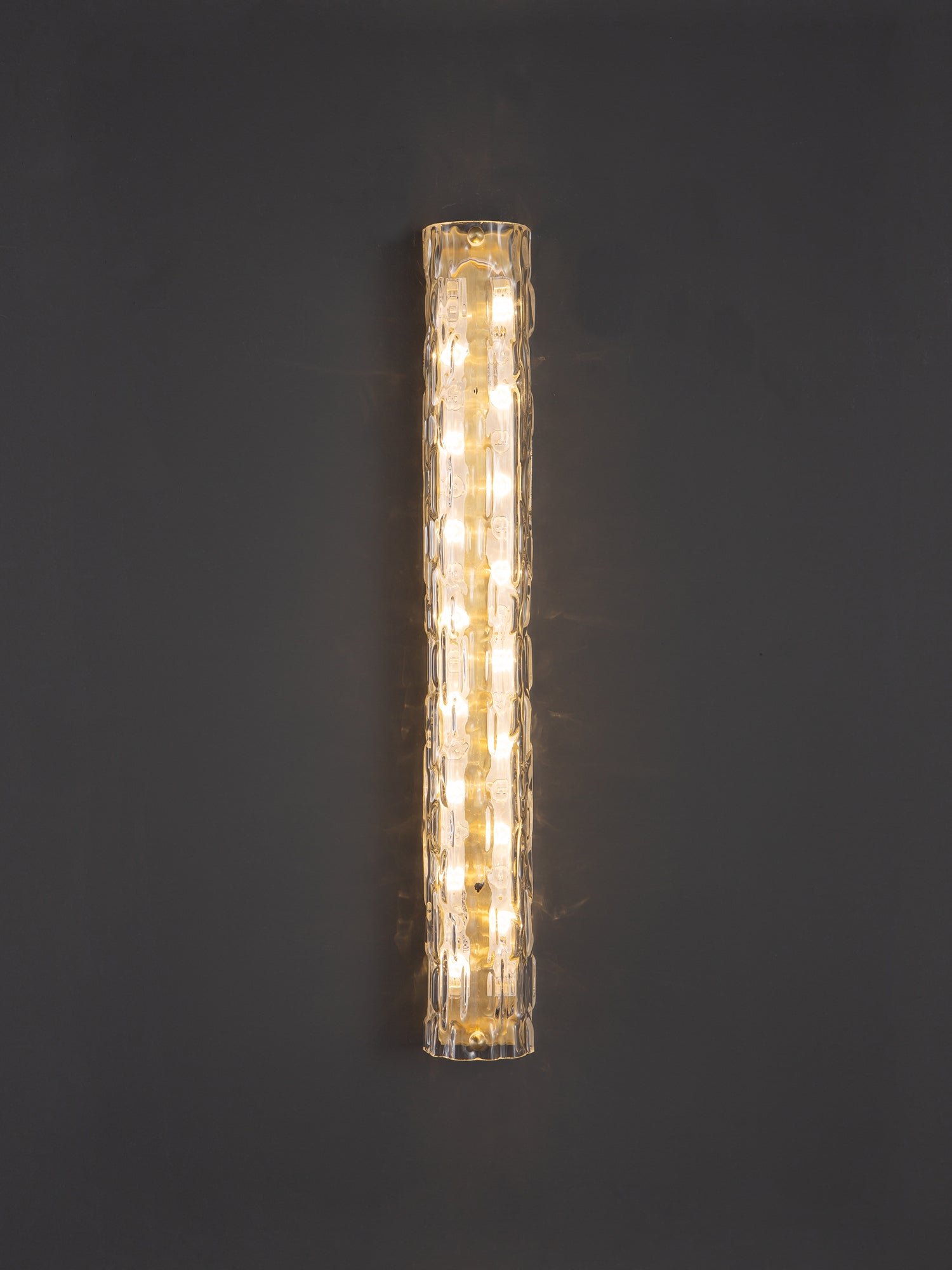 Brass Ripple Crystal Wall Sconce