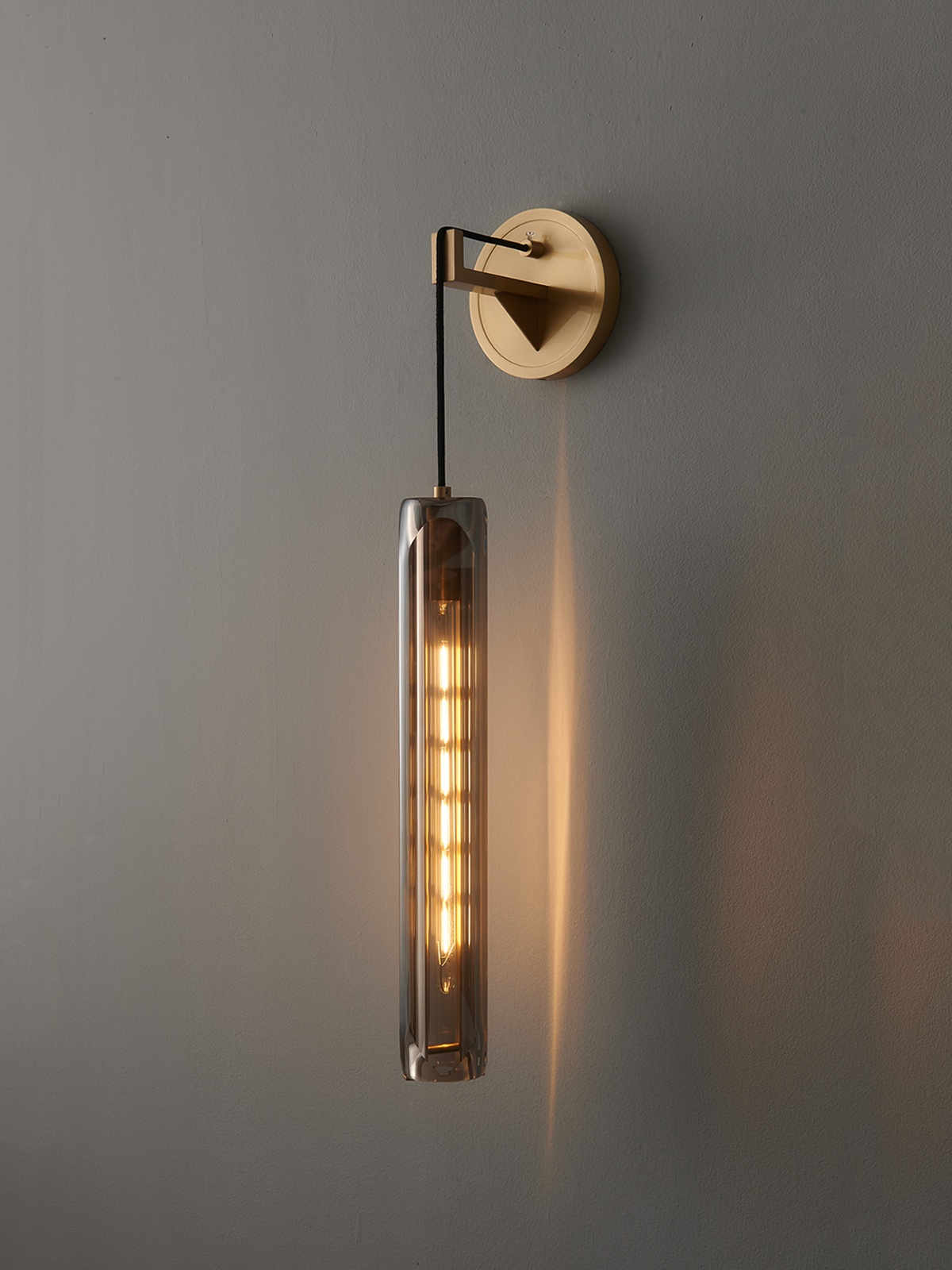 Modern Smoky Crystal Wall Sconce