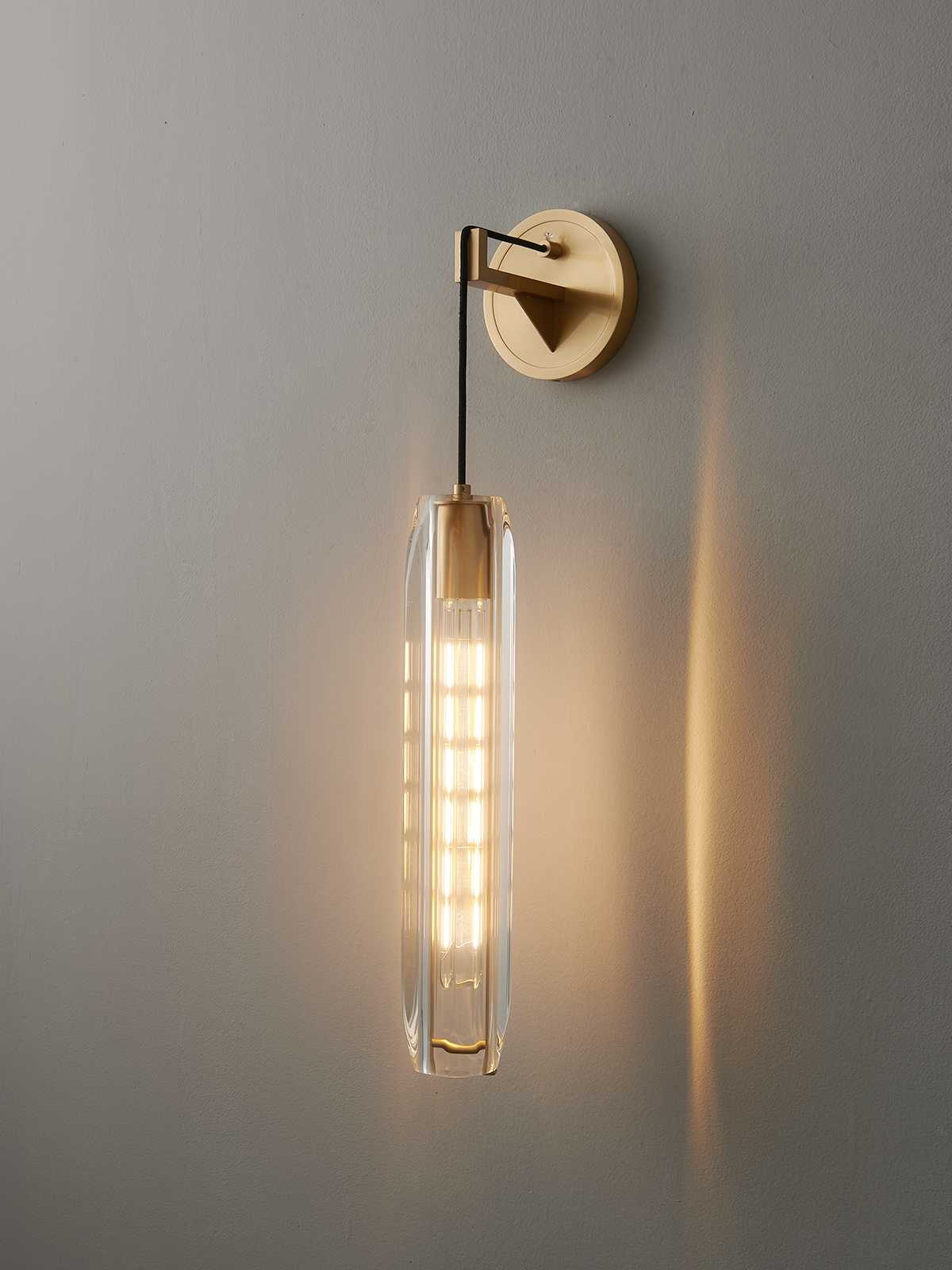 Modern Smoky Crystal Wall Sconce