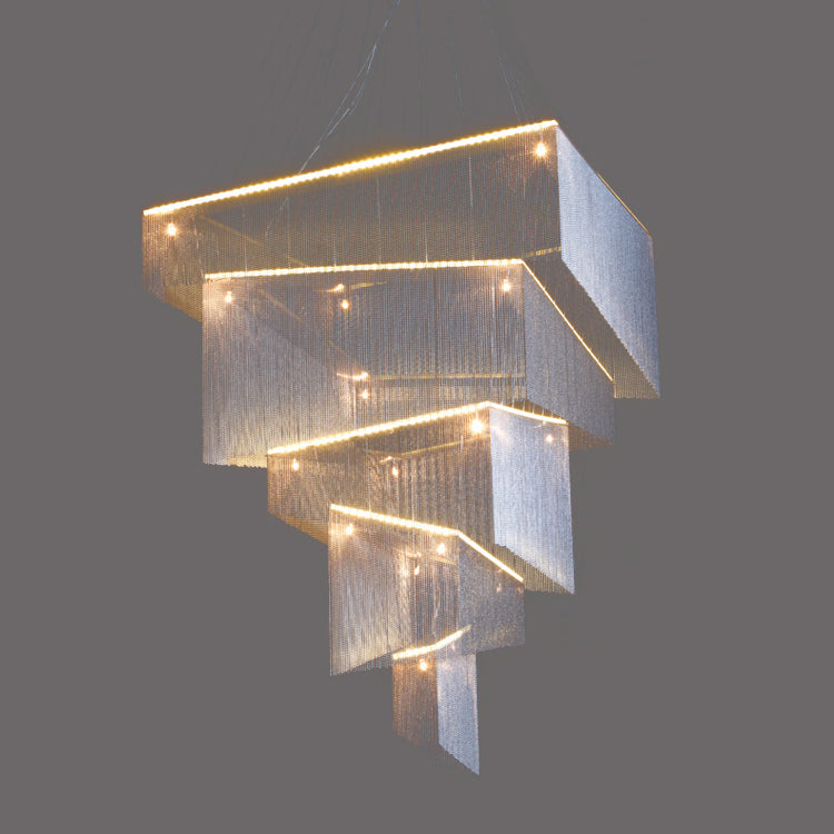 Modern Metal Chain Chandelier