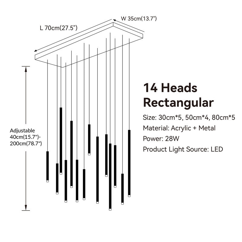 Modern Tube Suspension Pendant Light