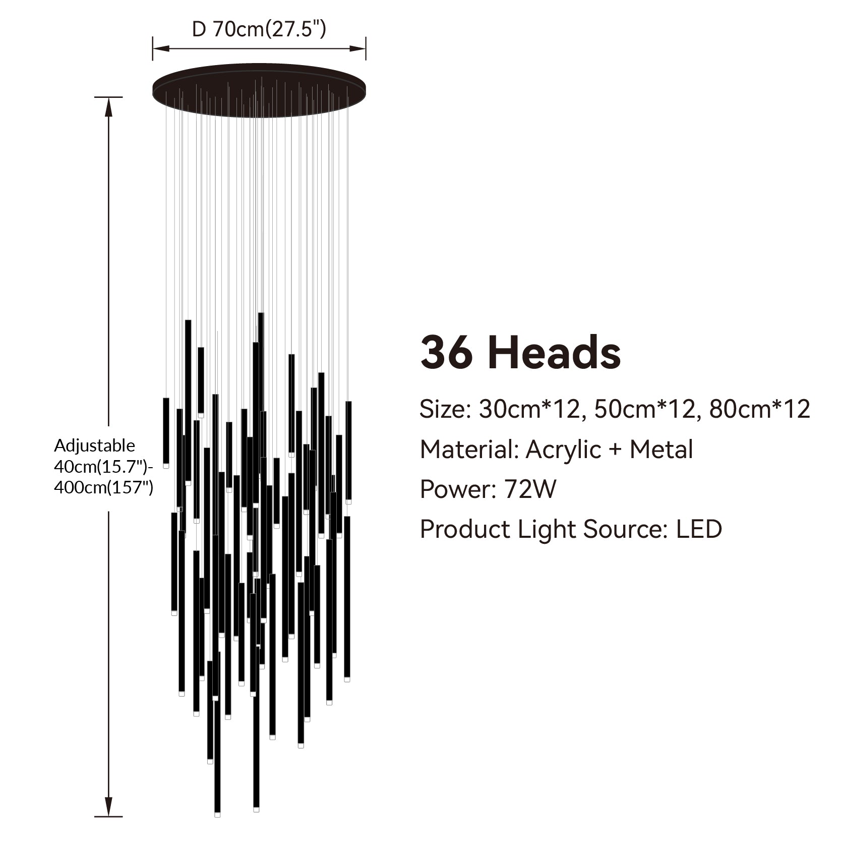 Modern Tube Suspension Pendant Light