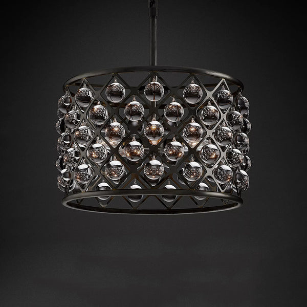 RH-glass-ball-metal-grid-round-chandelier